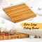 Teak Wood Cutting Board Extra Large Edge Grain Butcher Block with Handles, Reversible Design, Pre-Treated